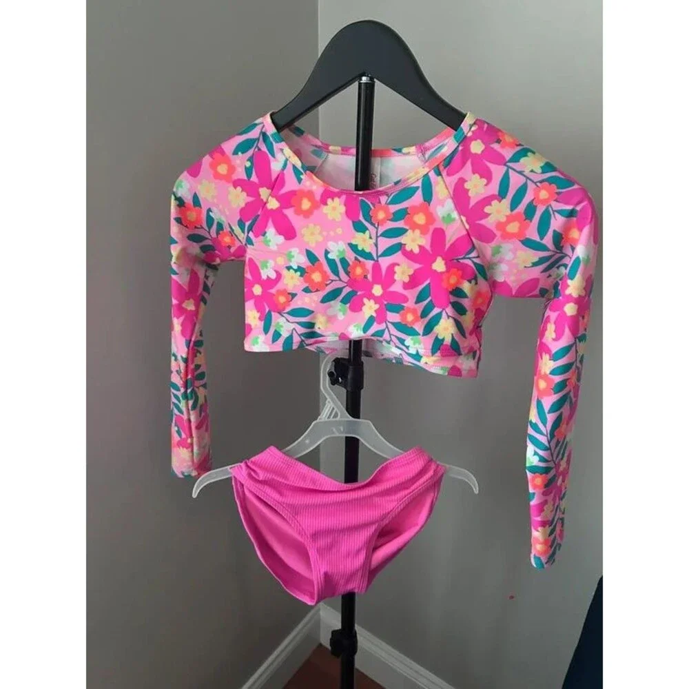 Girls Long Sleeve Swimsuit Large 10/12